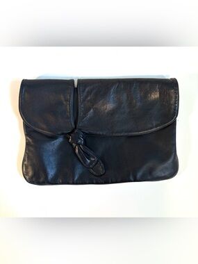 Vintage Evan Picone Leather Knot Flap Clutch